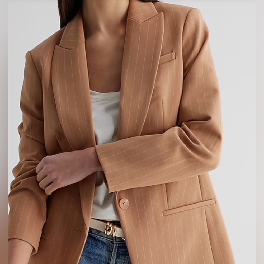 EXPRESS Editor One Button Pinstripe
Boyfriend Bla… - image 6